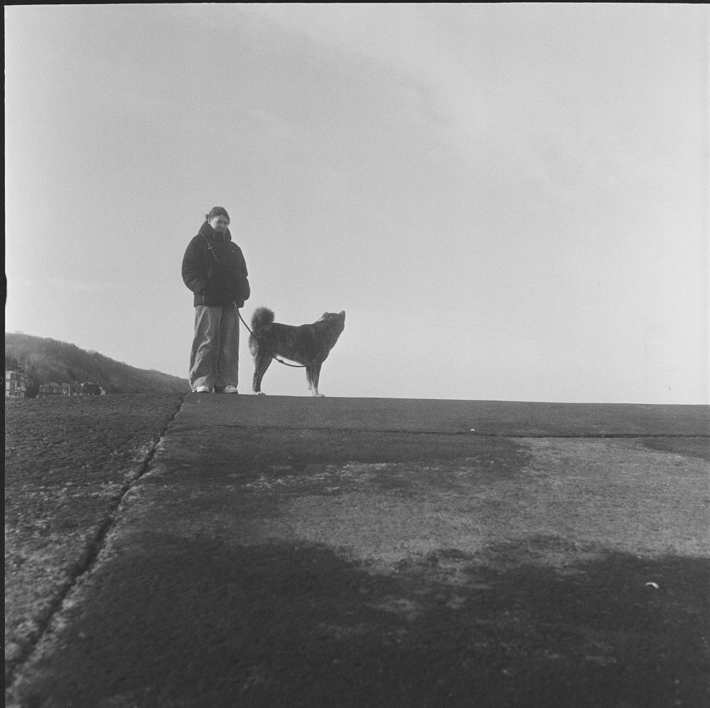 Flexaret VIIa Meopta F008 appareil photo argentique ancien moyen format TLR film 120 6x6 collection avec objectif Belar 80mm F3,5 et obturateur Pentacon-Prestor (c. 1966-1971) noir et blanc plage digue Villers sur Mer Morgane et Hoyo